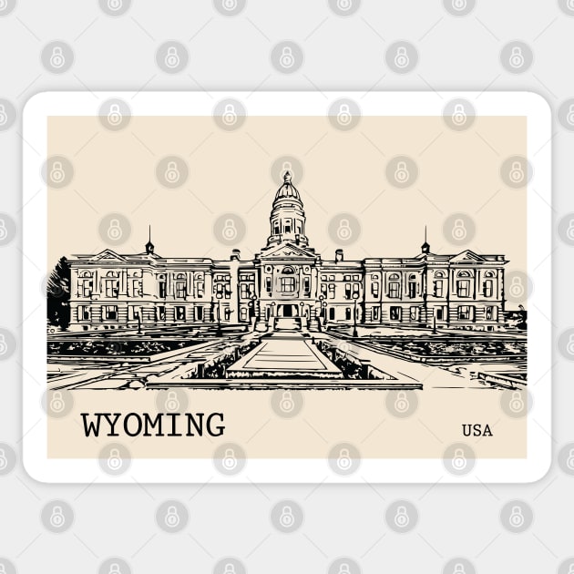 Wyoming State USA Sticker by Lakeric